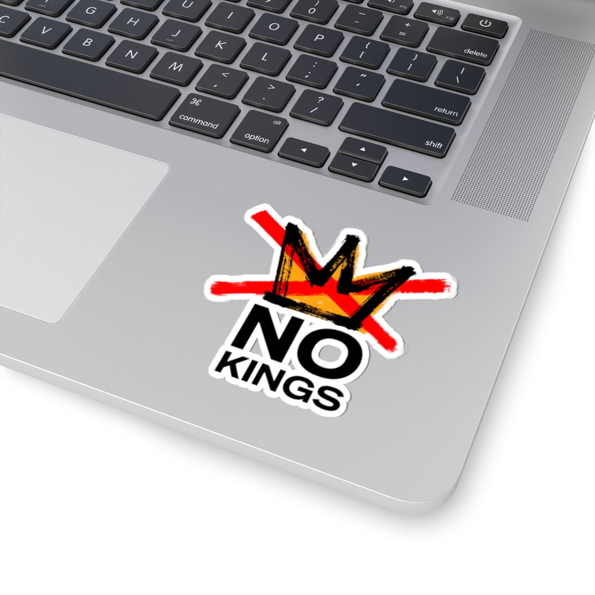 No Kings Sticker — Protest Crown Kiss-Cut Vinyl Decal