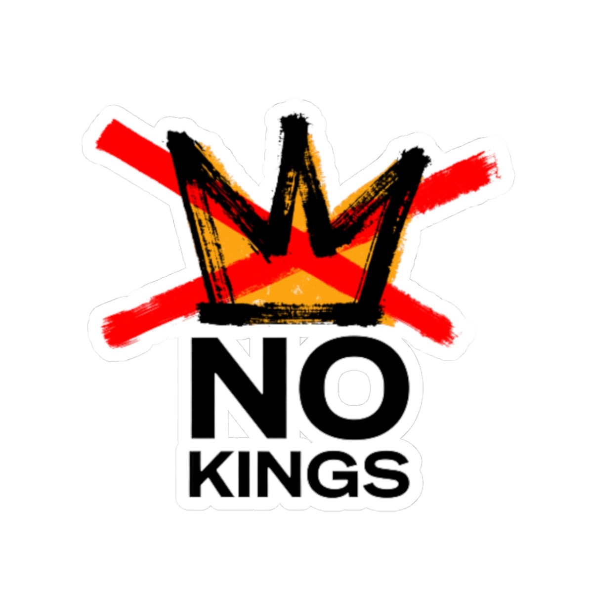 No Kings Sticker — Protest Crown Kiss-Cut Vinyl Decal